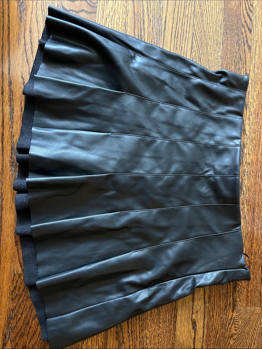 Faux Leather Black Circle Skirt